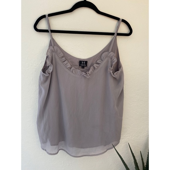 NWT MEESH Dusty Purple Ruffle Tank - Picture 1 of 3